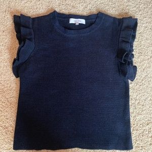 John + Jenn Space Dye Knit Ruffle Vest
